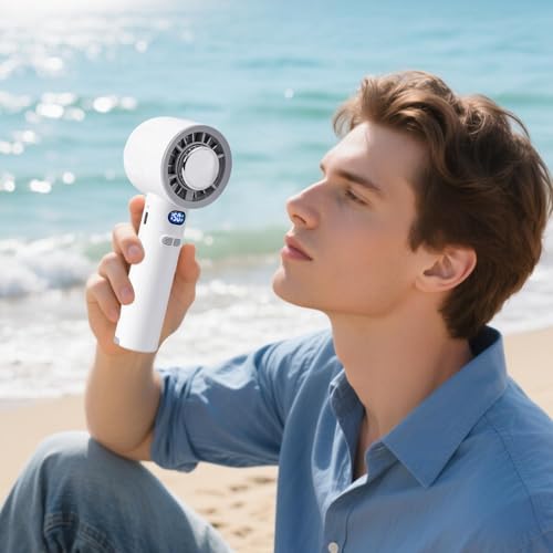 Ventilador de mano portátil recargable para camping y excursiones al aire libre 3