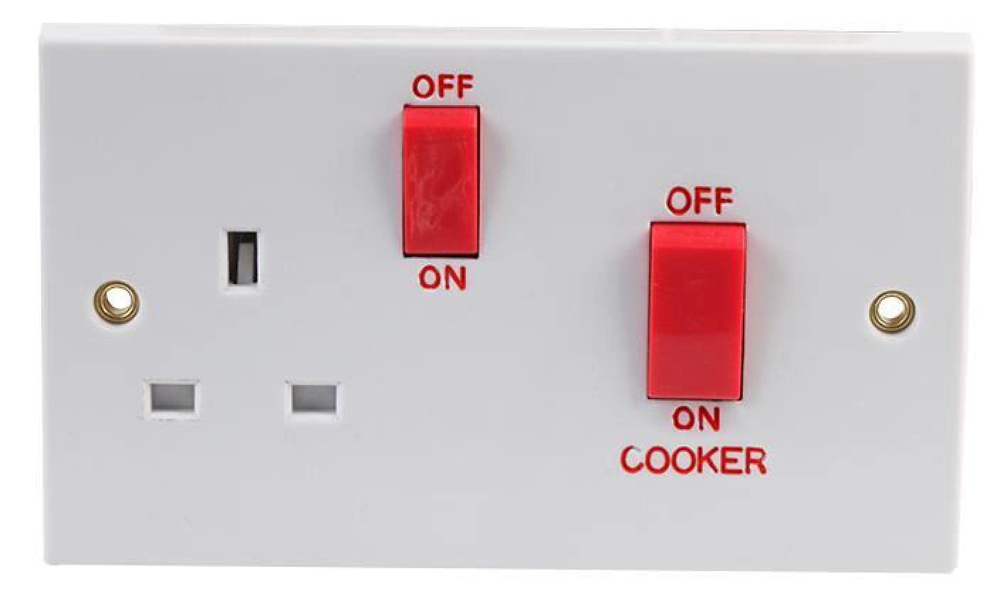 Pro Elec 45A DP Cooker Control Switches & Socket