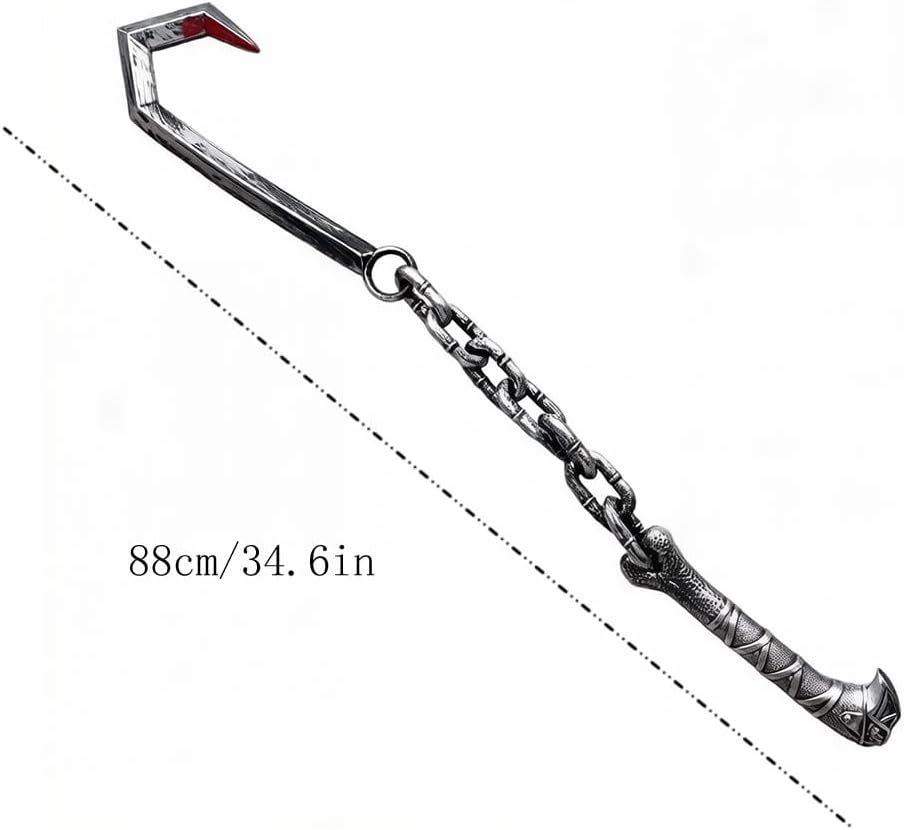 Handle Pirate Hook with Chain, Plastic Costume Prop for Cosplay Halloween