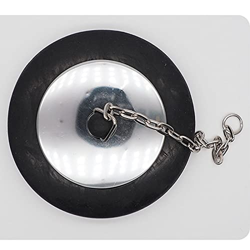 Bouchon de baignoire Shoke durable en caoutchouc et chaîne finition Argento