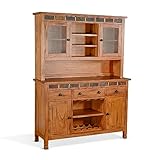 Sunny Designs Sedona 54' Farmhouse Wood Buffet and Hutch in Rustic Oak