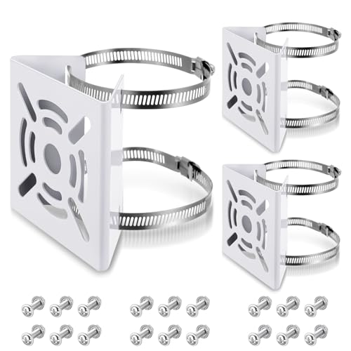 MorningRo 3-Pc Vertical Pole Mount for CCTV & Solar Panels