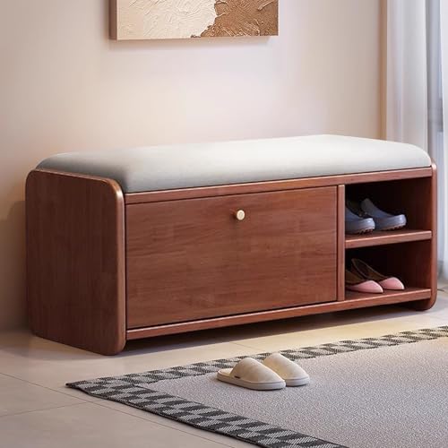 Banc de rangement avec portes pour cacher les chaussures de l'entrée