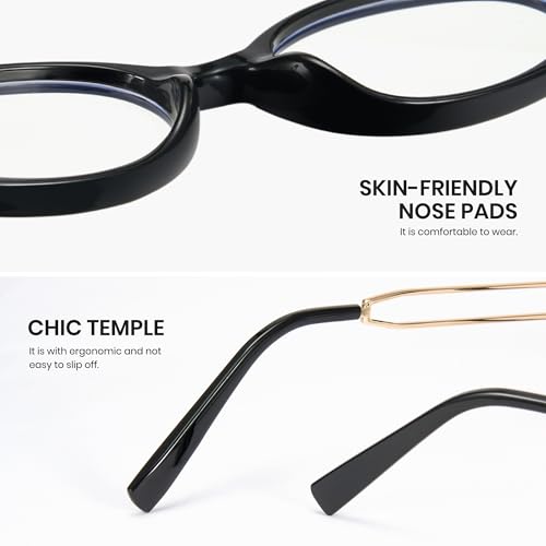 Image of Cyxus Oval Blue Light Glasses for Women Fashion UV Blocking Computer Glasses 8242