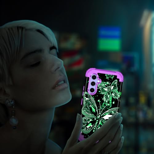 Miqala for Galaxy A54 5G Case,Glow in The Dark Three Layer Heavy Duty Shockproof Full Protection Hard Plastic Bumper+Soft Silicone Protective Case for Samsung Galaxy A54 5G 6.4 inch,Dark Butterfly by Miqala - Used condition - Image 5