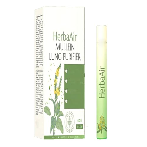 Timilk Herbaair Mullein Lung Purifier Upgraded Herbal Diffuser Pen Mullein Inhaler for Lung Cleansing and Breathing Support Portable Atomizing Air Freshener (1)
