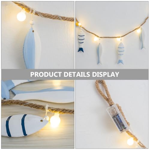 Pendentif mural méditerranéen en bois Mipcase avec LED décorative pour maison - 5