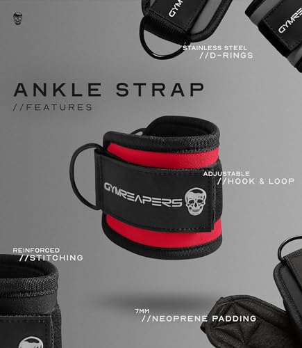 Image of Gymreapers Ankle Straps For Cable Machine Kickbacks, Glute Workouts, Lower Body Exercises - Adjustable Leg Straps with Neoprene Padding