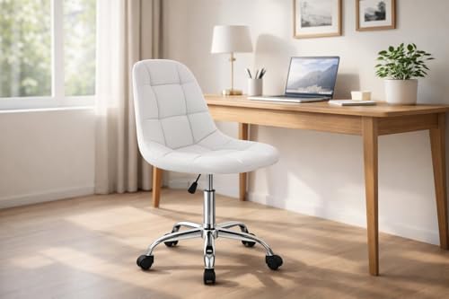 Image of Modern Egg Shape Bar Stool with 360 Swivel | Height Adjustable Bar Chair | Counter Stool & High Chairs | Comfortable for Home, Office, Restaurant Bar, Cafe & Cash Counter - (White)