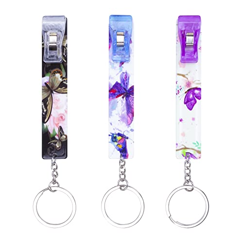 Image of 3PCS Credit Card Puller, Cute Debit Bank Card Grabber for Long Nails ATM Keychain Women with Plastic Clip