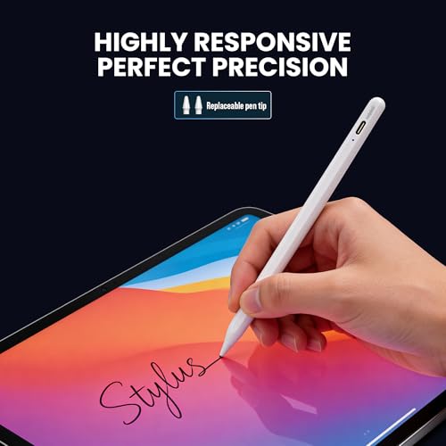 Image of Smart Ink Magnetic Universal Stylus Pen for iPad and Android Tablet with Ultra High Precision,Type-C Charging,130mAh Battery,10 Hour Use, Magnetic Absorption and 2 Tips for Drawing andWriting