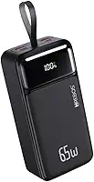 Carregador Portátil Power Bank Premium Turbo de 65w com 30000mAh para Macbook, Notebook, Celular, Tablet Carregador Universal Potente Com Led Digital de Bateria Hrebos Premium PB-958