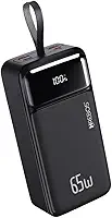 Carregador Portátil Power Bank Premium Turbo de 65w com 30000mAh para Macbook, Notebook, Celular, Tablet Carregador Universal Potente Com Led Digital de Bateria Hrebos Premium PB-958
