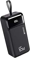 Carregador Portátil Power Bank Premium Turbo de 65w com 30000mAh para Macbook, Notebook, Celular, Tablet Carregador Universal Potente Com Led Digital de Bateria Hrebos Premium PB-958