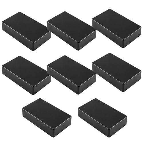 Caja cConexiones Superficie, Caja Electrónica de Plástico Impermeables de 8 Piezas, Caja Negra Para Proyectos Electrónicos, Para Caja de Empalmes de Alimentación de Bricolaje, 100 X 60 X 25 mm