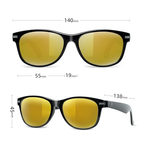 Image of B.N.U.S Scratch-Resistant Polarized Sunglasses with Corning Glass Lenses for Superior Clarity and UV Protection