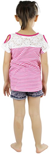 Image of ToBeInStyle Girl's Adorable Flower Print Tank Top w /Back Lace Design