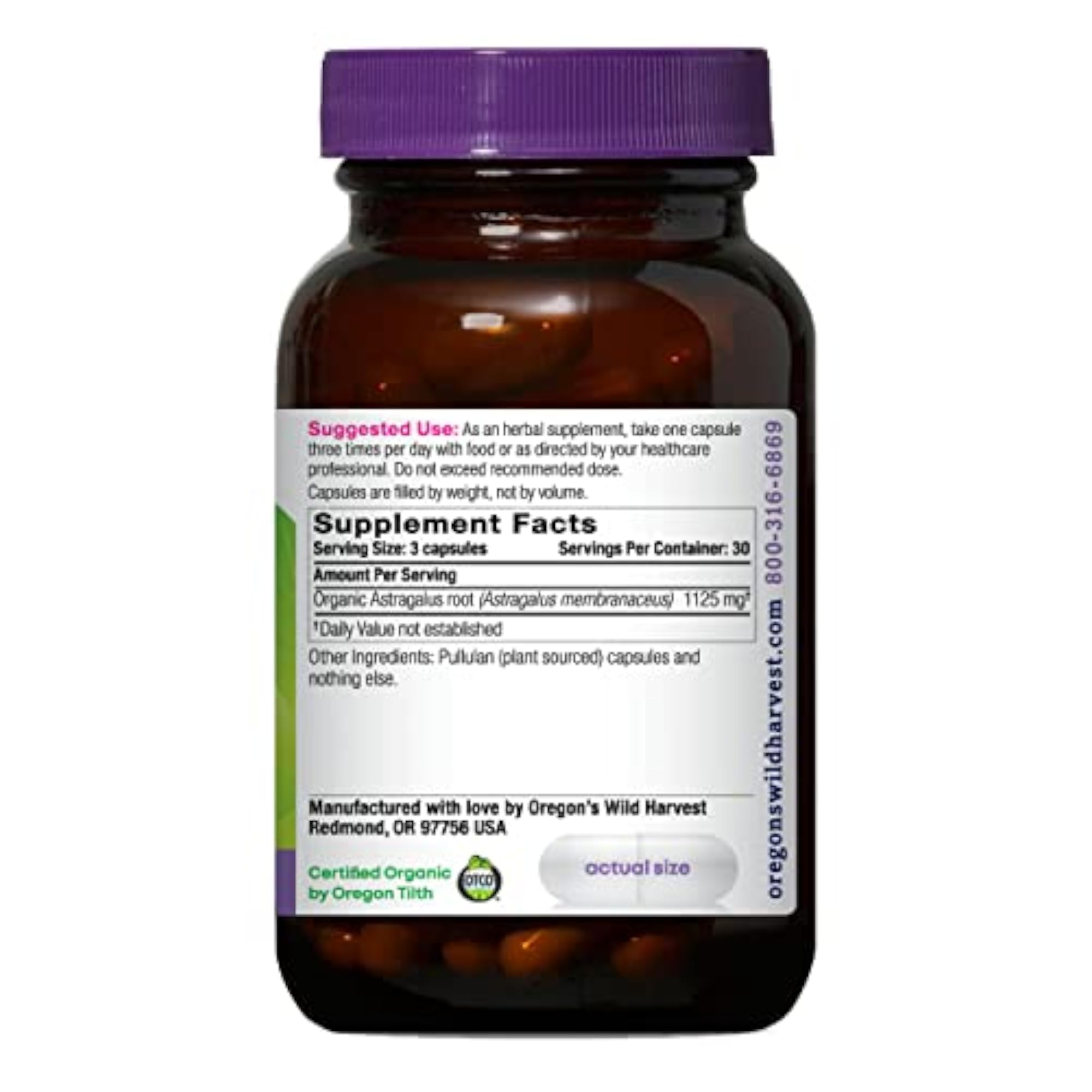 Oregon's Wild Harvest Astragalus Root Capsules
