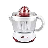 Girmi SR02 Spremiagrumi Elettrico, 25 W, Doppia rotazione, Capacità 700cc, Doppia coppa di spremitura piccola e grande, Rosso/Bianco