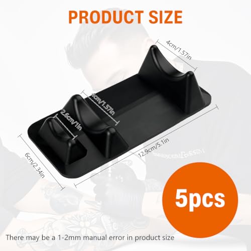 Image of MAYCREATE 5-Pack Tattoo Machine Holder, Pen Stand, Silicone, 12.9x6cm | Keeps Work Surfaces Tidy, Reduces Tool Clutter, Silicone Build, Compact Desk Storage