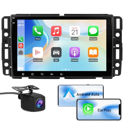 AWESAFE 8 Touch Screen Car Stereo for Chevy Silverado GMC Sierra Yukon Android Silverado Radio Replacement with Wireless CarPlay & Android Auto GPS Navigation Bluetooth WiFi SWC Backup Camera