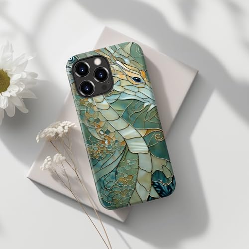 Image of Goodon for iPhone 13 Pro Case Cute - Wireless Charging Compatible - Dual-Layer Hard Shell + Silicone Cover - Protective Phone Case with Trendy Designs for Women - an Abstract Dragon | Dual-Layer Hard Shell + Silicone, Slim Fit Protective Phone Cover with Wildflower Designs for Women Girls