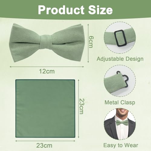 Pluvyze 1 Stück Fliege Grün Herren Grüne Fliege Herren Hochzeit Fliege Fliege Herren Fliege Mintgrün Herren Und 1 Stück Grün Einstecktuch