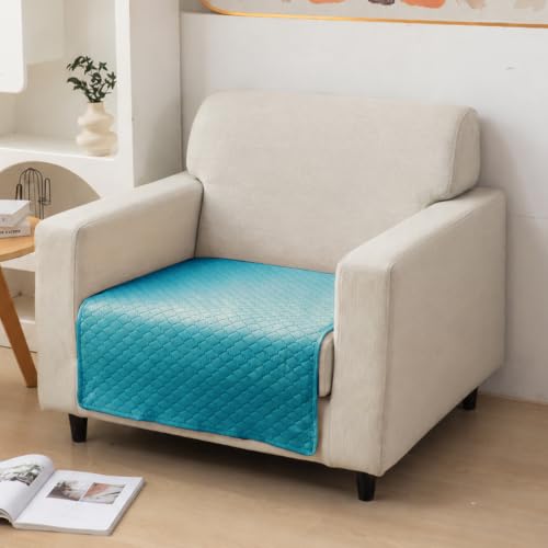 HOKIPO Quilora Quilted Sofa Cover Mat 1 Seater 60 cm, Teal