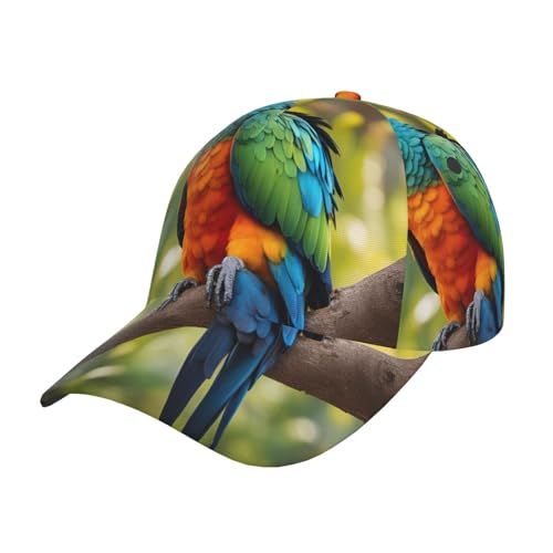 Casquette baseball plume paon avec trou queue cheval pour sport délavé