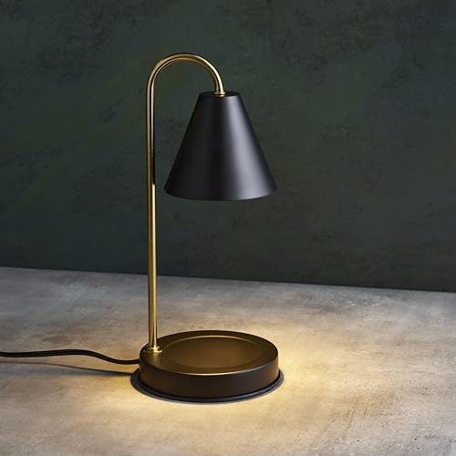 Elements Electric Candle Warmer Lamp 13.5 Inch - Black Metal Shade Flameless Candle Warmer with 50 Watt Bulb, Safe Wax Melter for Scented Jar Candles Up to 6 Inches Tall, Home Decor Accent Light by Elements - Used condition - Image 3