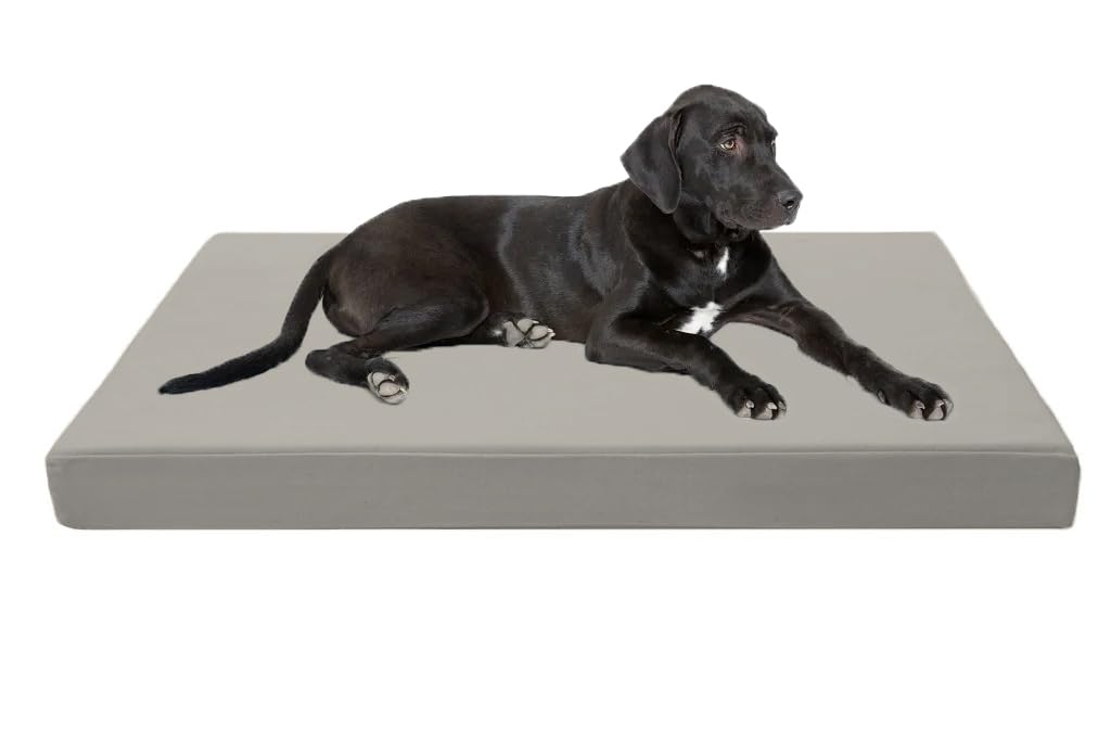 Laam linen Luxury Dog Bed Mattress 100% Waterproof Cover Bed Orthopaedic Soft and Quality Pet Bed Cushion Memory Foam Dog Bed with Washable & Removable Zipped Cover (X Large (122 x 78 x 5cm), Gray)