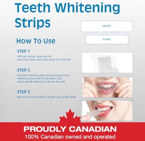 Proudly Canadian ClearBrite Naturals Whitening Strips, Peroxide Free, Coconut Mint Flavour, Natural Active Ingredients, 28 Strips (14 Treatments) - 5