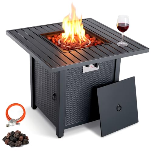 TLSUNNY Feuertisch 28 Zoll, Gas Feuerstelle Outdoor 14,5 kW für...