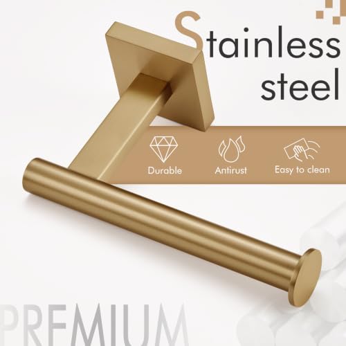 Image of KOKOSIRI Toilet Paper Holder Toilet Roll Holders Hold Mega Rolls Kitchen Bathroom Tissue Paper Dispenser Champagne Bronze Stainless Steel, B2008CPG