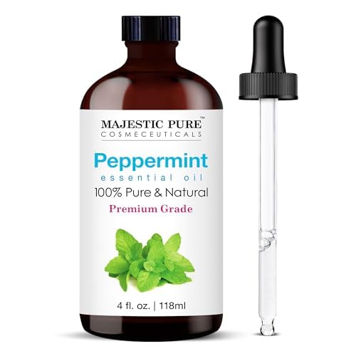 MAJESTIC PURE Aceite esencial de menta, aceite 100% puro y natural, aceites esenciales de grado premium para el cuidado del cabello, difusores del hogar, piel, aromaterapia, masajes y humidificadores,