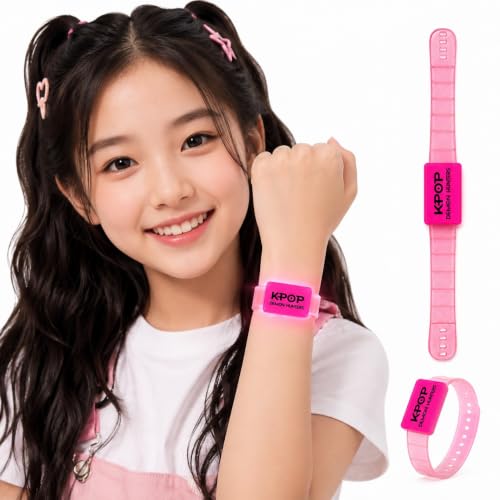 Image of Wanna Party Korean Pop Demon Hunters LED Light-Up Wrist Band for Kids | Pink Translucent Flashing Glow Bracelet | Adjustable Birthday Party, Concert, Dance Event, Return Gift & Party Favour - 1PC