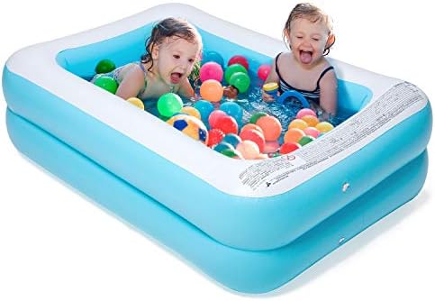 CHICLIST Inflatable Kiddie Pool 61"x42"x18" Baby Pools Swim for Kids Inflatable Pool for Kiddie, Kids Easy Set Swimming Pool for Backyard Summer Outdoor