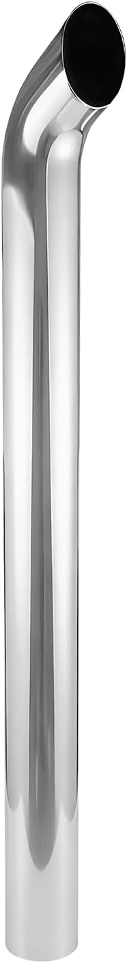 Exhaust Stack Pipe Curved Truck Pipe Heavy-Duty Steel Chrome, 5" OD x 60" Long Exhaust Pipe Truck Pipe
