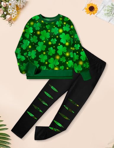 Image of Girls Clothes, Girls Outfits Tie Dye Sweatshirt Tops and Leggings Sweatpants 2 Piece Fall Winter Clothes Set 6-16T