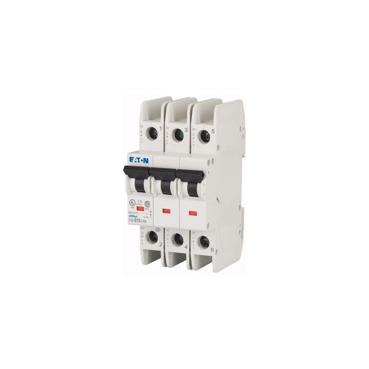 Interruptor magnetotérmico Eaton FAZ tripolar 10A curva B para protección de líneas eléctricas 4