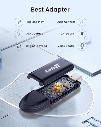 Image of Carlinkit MINI SE, PRO Series Wireless Adapter for OEM Wired CarPlay & OEM Wired Android Auto, Compatible with iOS 10 & Android 10 and Above, Fast Connection, No Latency - Deep Blue