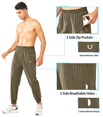 Northyard Men's Athletic Joggers Gym Running Pants Lightweight Active Jogging Pant Track Sport Quick Dry Workout Walking Pant Darkkhaki Xl #TOP2