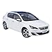GAOQUN-TOY Modèle de Voiture en Alliage Dongfeng Peugeot 308S au 1/18 (Couleur : Blanc, Taille : 26cm*10cm*9cm)