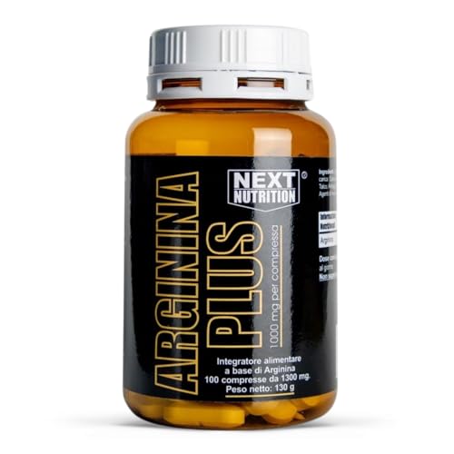Next Arginina 1000mg 100 Compresse Ad Alto Dosaggio- Favorisce Crescita Muscolare e Forza - Pre Workout Potente Stimola la Produzione di Ossido Nitrico per il Vigore Sessuale