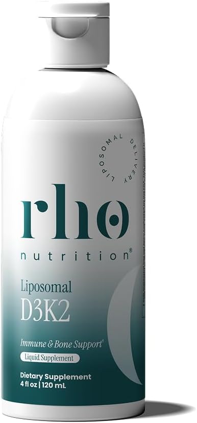 Rho Nutrition Liposomal D3K2 – Ultra High Absorption Liquid Vitamins D3 and K2 Supplement (4 fl oz)