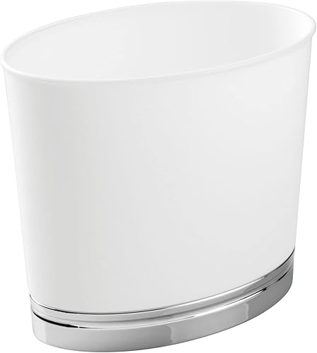 mDesign - Cubo de basura tamaño pequeño ovalado diseño de cubo de basura