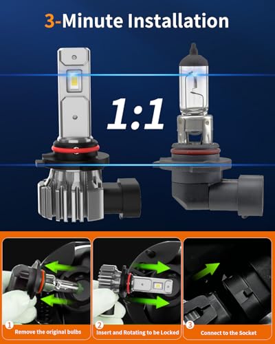 Image of for Ford F150 2015-2023 Light Bulbs Combo | H10 H11 9005 High /Low Beam & Fog Light, 80000LM 6500K Cool White, 1:1 Mini Size, 3-Minute Plug & Play Installation, Pack of 6