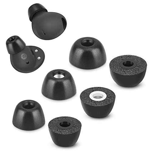 Memory Foam Tips for Samsung Galaxy Buds 2 Pro No Silicone Eartips Pain Anti-Slip Replacement Ear Tips Fit in The Charging Case Reducing Noise Earbuds 3 Pairs (Assorted Sizes S/M/L Black)