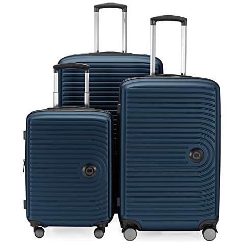 Hauptstadtkoffer MITTE - Expandable Luggage Set, Carry On Trolley 55cm + Medium Sized Suitcase 69cm + LargeTrolley 76cm, ABS, TSA, Darkblue Cover