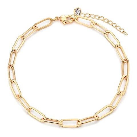 MEVECCO Gold Paperclip Chain Bracelet Cover